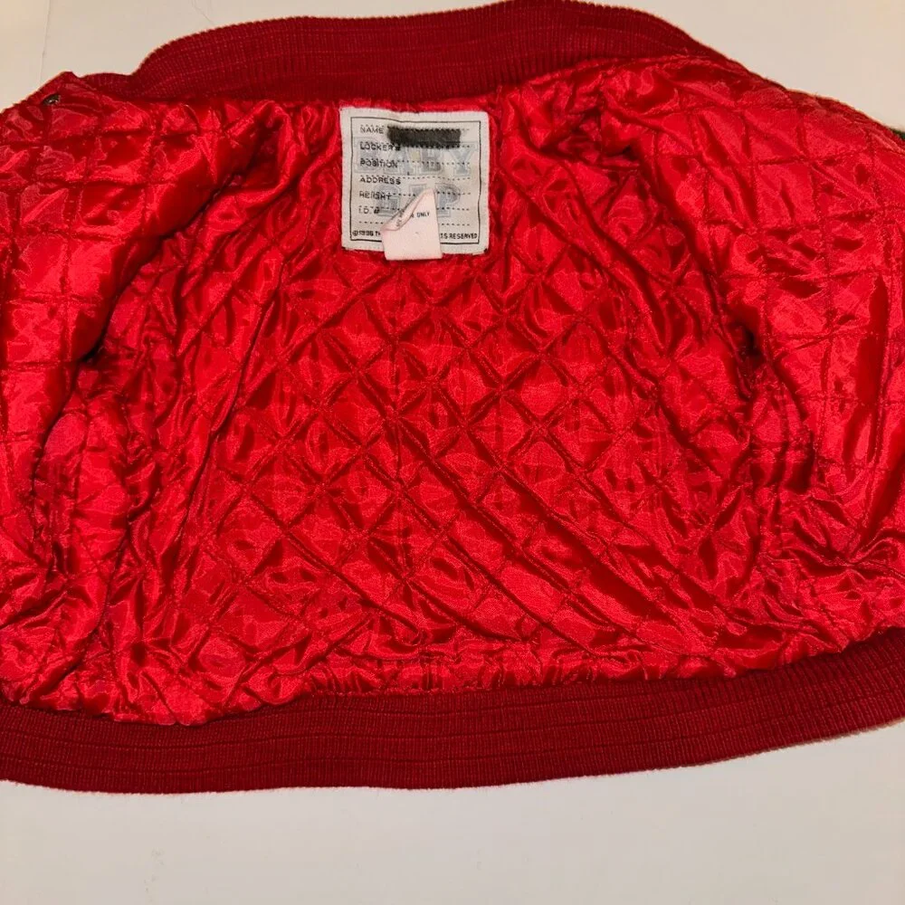 Vintage Baby Gap Varsity Jacket 12-24 months red gray Bomber Snap Wool Coat 1996